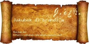 Jakubek Ábrahám névjegykártya